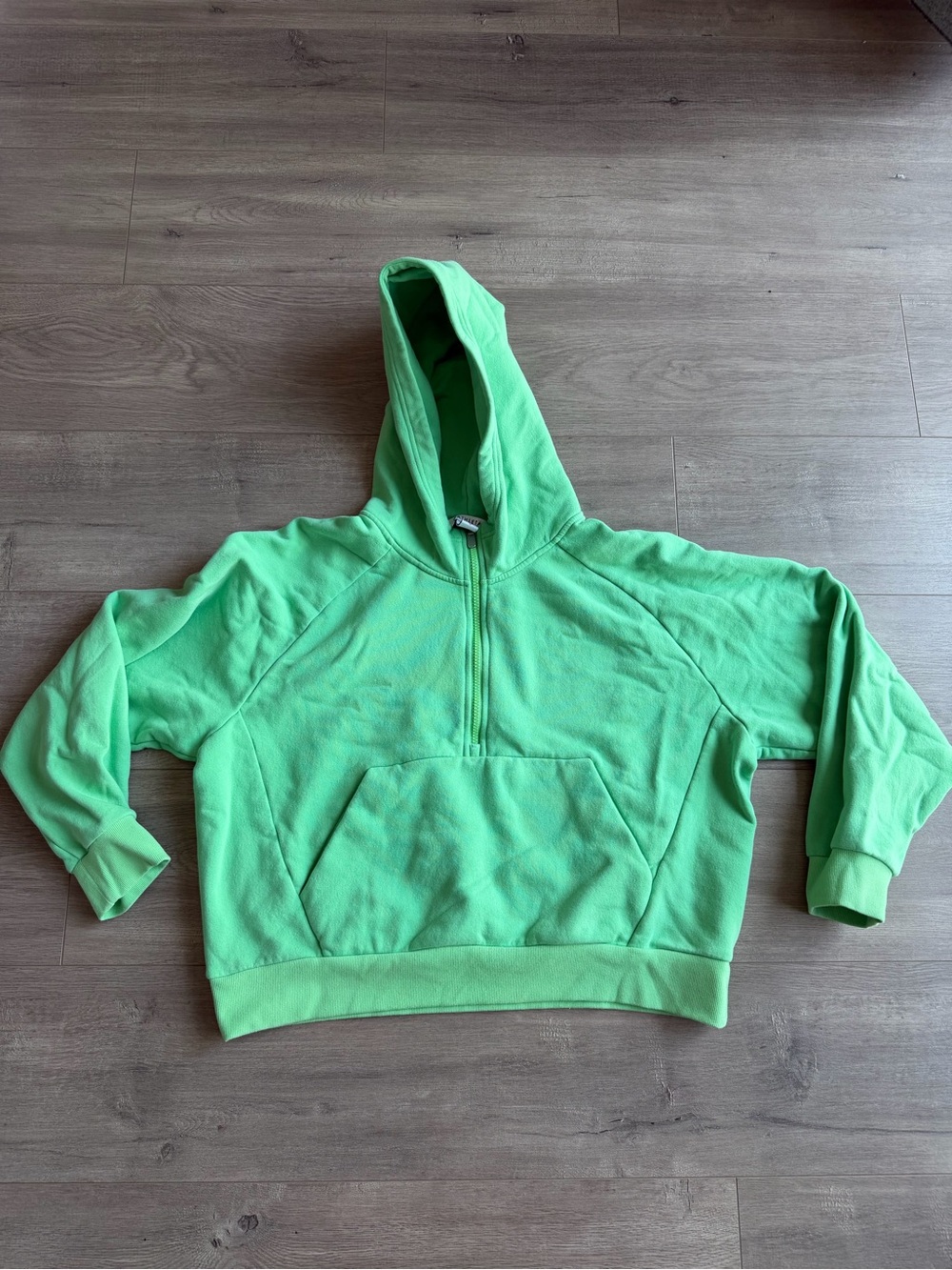 Athleta Forever Fleece 1/2 Zip Hoodie - size large - green